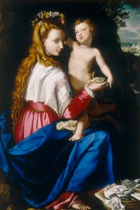 Panna s dítětem od Alessandro Allori