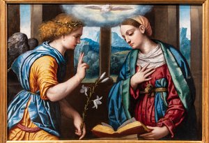 Annunciation, c.1535-40 (olej na panelu) od Alessandro Bonvicino Moretto