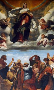 Nanebevzetí, Oltářní obraz (olej na dřevě od Alessandro Bonvicino Moretto