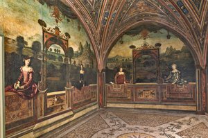 Malý pokoj vznešených dam (olej na plátně nalepeném na stěnách) od Alessandro Bonvicino Moretto