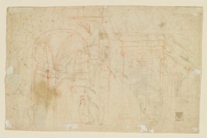Studie andělů a amorů (recto); Architektonické studie (verze) od Alessandro Casolani