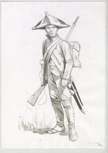 První císařství (1804-1814 a 1815): kostým vojáka napoleonské armády, francouzského střelce. Kresba Alessandro Lonati od Alessandro Lonati