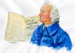 Portrét Adama Smithe (1723-1780) skotský filozof a ekonom (Portrét skotského morálního filozofa, průkopníka politické ekonomie Adama Smithe) od Alessandro Lonati