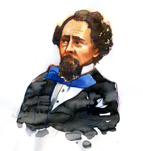 Portrét Charlese Dickense (1812-1870) anglický spisovatel (Portrét anglického spisovatele a sociálního kritika Charlese Dickense) od Alessandro Lonati