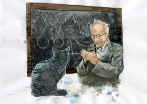 Portrét Erwina Schrodingera (1887-1961) (Portrét Erwina Erwina Schrodingera) od Alessandro Lonati