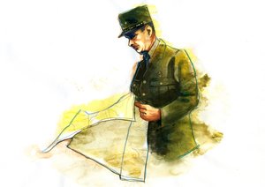 Portrét generála Charlese de Gaulla (1890-1970) během druhé světové války od Alessandro Lonati