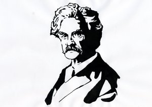 Portrét Marka Twaina (1835-1910) od Alessandro Lonati
