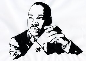 Pastori Martin Luther Kingin (1929-1968) muotokuva od Alessandro Lonati
