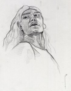 Portrét piráta (soukromníka) nebo busta námořníka. Kresba Alessandro Lonati. od Alessandro Lonati