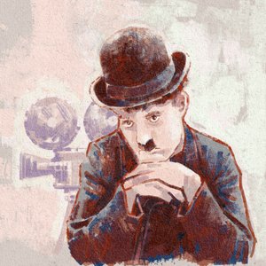Portrét herce a režiséra Charlieho Chaplina (ilustrace) od Alessandro Lonati