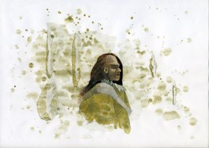 Pravěk: Neandrtálec s pazourkovými nástroji Ilustrace Alessandro Lonati od Alessandro Lonati