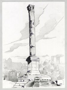 Ruiny římské éry v Římě, Forum (Římské fórum) Kresba Alessandra Lonatiho. od Alessandro Lonati