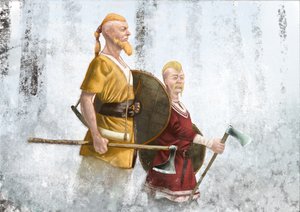 Vikingové v mlžném lese od Alessandro Lonati