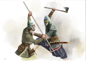 Viikinkien soturitaistelu od Alessandro Lonati