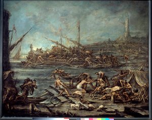 Nalodění do galerie v přístavu Genes Painting od Alessandra Magnasca (1667-1749). Ztlumit. 1,16 x 1,42. Bordeaux, Muzeum výtvarných umění od Alessandro Magnasco
