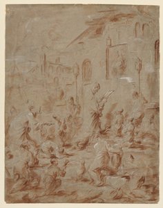 Uctívači v pouliční svatyni, 173040. od Alessandro Magnasco