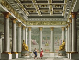 Audienční sál v Aegistheově paláci, návrh pro balet "Orestes" v divadle La Scala, Milán, 1826