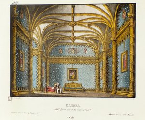 Ložnice Královského paláce Scénografie pro představení opery „Elisabetta, Regina d
