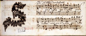 Pochybuji o lásce ... ručně psané noty od Alessandra Stradelly (1644 - 1682), italského skladatele. Knihovna Estense Modena od Alessandro Stradella