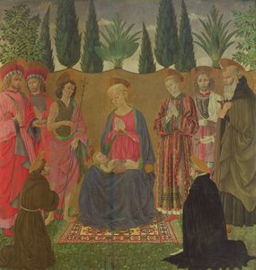 Panna a dítě se svatými, kolem 1455 (tempera na panelu)