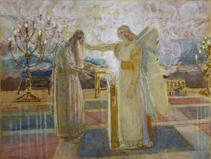 Archanděl Gabriel udeřil Zachariáše němého, konec 40. let 19. století
