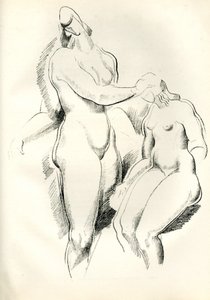 německy: Figurliche Kompositio Figurliche Komposition (Figurální kompozice), z Genius, Zeitschrift für werdende und alte Kunst od Alexander Archipenko