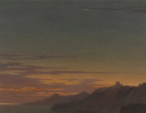 Závěr dne: Západ slunce na pobřeží od Alexander Cozens