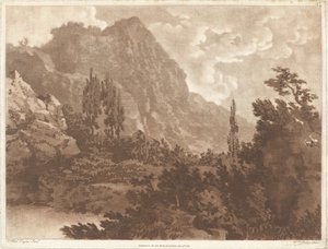 Druhá kresba vytvořená ze stejného blotu od Alexander Cozens and William Pether
