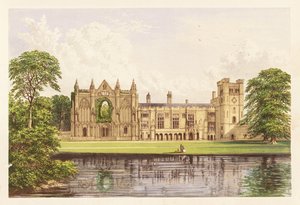 Newstead Abbey, Nottinghamshire, Anglie. 1880 (rytina) od Alexander Francis (after) Lydon
