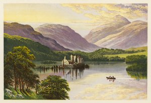 Skotské jezero Loch Scenery: Loch Awe (barevná litografie) od Alexander Francis (after) Lydon