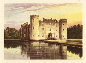 Hrad Shirburn., Oxfordshire, Anglie. ,1880 (rytina) od Alexander Francis (after) Lydon