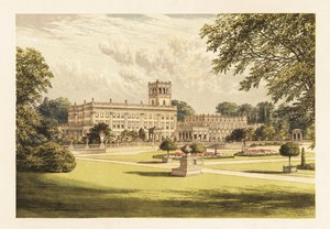 Trentham Hall, Staffordshire, Anglie. ,1880 (rytina) od Alexander Francis (after) Lydon