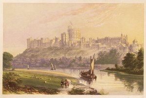 Hrad Windsor, Berkshire, Anglie. 1880 (rytina)