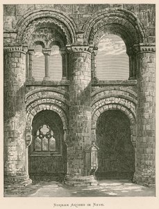Jedburgh Abbey, Norman Arches v Nave od Alexander Francis Lydon