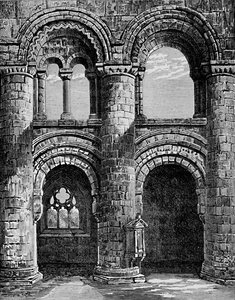 Norman Arches v Nave, Jedburgh Abbey, c1880, 1897 od Alexander Francis Lydon