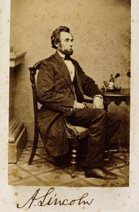 Podepsaná carte-de-visitní fotografie Abrahama Lincolna, 1861 od Alexander Gardner