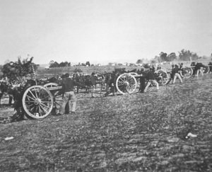 Baterie D., 2. americká dělostřelecká federální armáda v akci během americké občanské války (1861-65) (čb foto) od Alexander Gardner