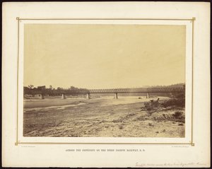 [Turnpike Bridge přes řeku Kaw u Wyandotte, Kansas] od Alexander Gardner