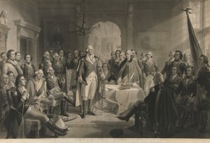 Washington a jeho generálové, hospoda. C. 1870