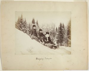Toboganing, c.1873 (albumen print (kompozitní)) od Alexander Henderson