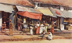 Pouliční scéna v Kandy od Alexander Henry Hallam Murray