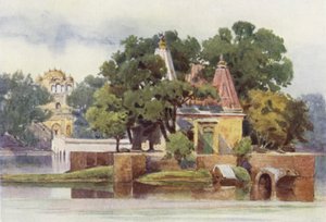 Chrám v nádrži v Thanesaru od Alexander Henry Hallam Murray