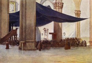Florencie, interiér dómu během postního kázání (barevné lito) od Alexander Henry Hallam Murray