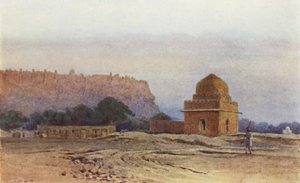 Pevnost Gwalior před východem slunce (barevné lito) od Alexander Henry Hallam Murray
