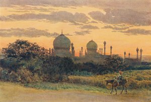 Západ slunce za Ibrahimem Rozou, Bijapur, c1880 1905. od Alexander Henry Hallam Murray
