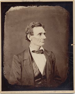 Abraham Lincoln (1809-65), 16. prezident USA, kopie tisk po fotografii Alexander Hesler, 1860 (foto alba)