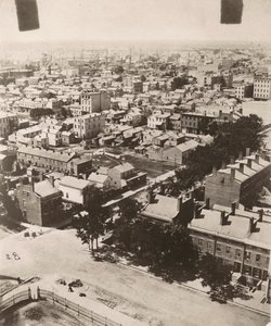Pohled na jihozápad z kopule soudní budovy v Chicagu, 1858