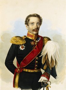 Portrét atamana donské kozácké armády Michaila Grigorieviče Chomutova. Dílo Alexandra Ivanoviče Klundera (1802-1875), akvarel na papíře