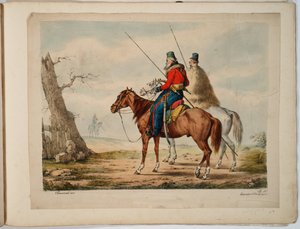 Kozáci - Sauerweid, Alexander Ivanovič (1783-1844) - 1815-1819 - Barevná litografie - 52,3x68,7 - Soukromá sbírka