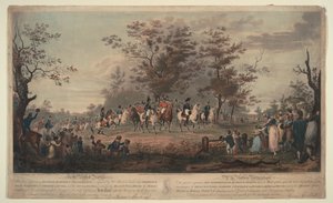 Princ regent, William III Pruský, Alexander I., generál Blücher a hejtman Platov hodnotí vojska